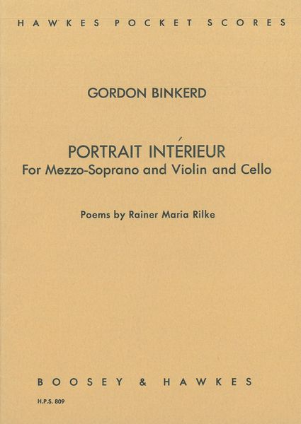 Portrait Intérieur : For Mezzo-Soprano, Violin and Cello.