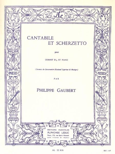 Cantabile Et Scherzetto : For Cornet In Bb and Piano.