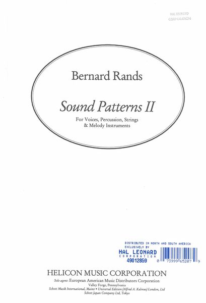 Sound Patterns 2 : For Voices, Percussion, Strings and Melody Instruments.