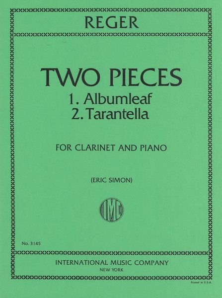 Two Pieces : For Clarinet and Piano / Ed. by Eric Simon.