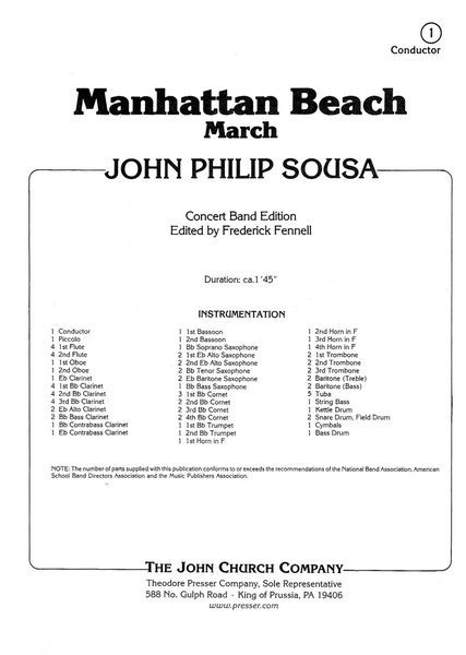Manhattan Beach March : For Concert Band / arranged by Frederick Fennell.