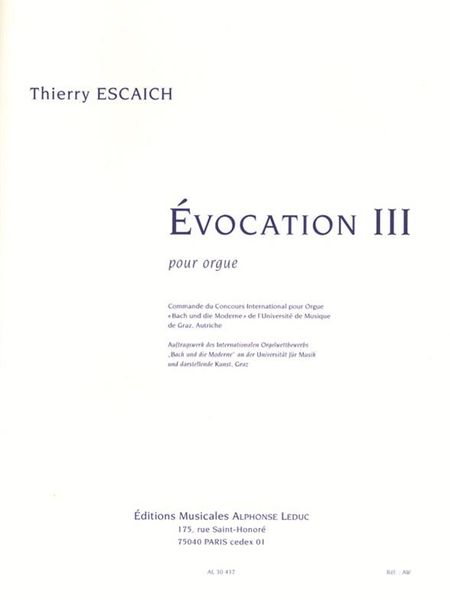 Evocation III : Pour Orgue (2008).