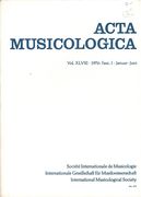 Acta Musicologica, Vol. XLVIII, Fasc. I.