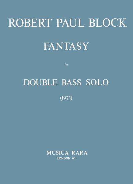 Fantasy : For Double Bass Solo (1973).