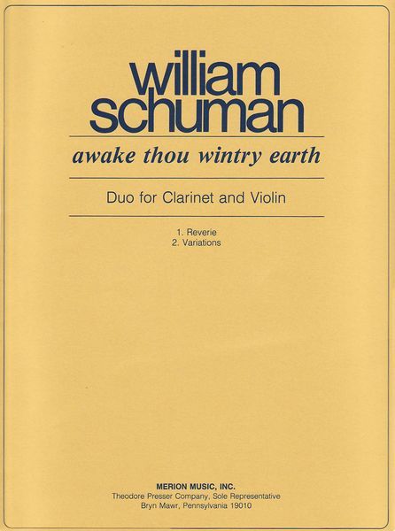 Awake Thou Wintry Earth : Duo For Clarinet and Violin.