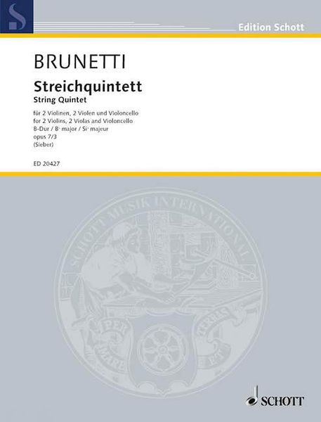 Streichquintett B-Dur, Op. 7 No. 3 : Für 2 Violinen, 2 Violen und Violoncello / Ed. Tilman Sieber.