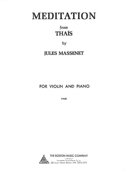 Meditation From Thais : For Violin and Piano.