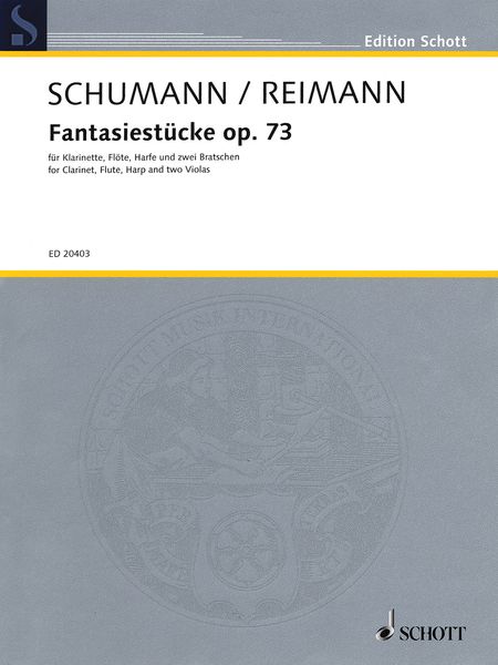 Fantasiestücke, Op. 73 : For Clarinet, Flute, Harp and Two Violas / arranged by Aribert Reimann.