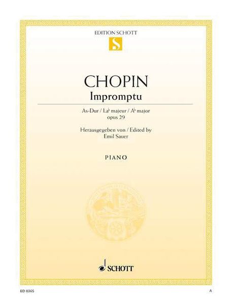 Impromptu In A Flat Major, Op. 29 : For Piano.