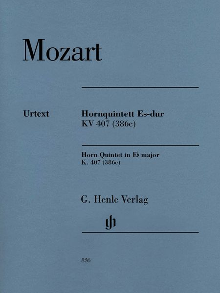 Hornquintett Es-Dur, K. 407 (386c) / edited by Henrik Wiese and Norbert Müllemann.