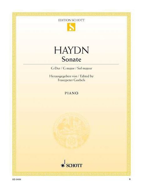 Sonata In G Major, Hob. XVI:27 : For Piano.