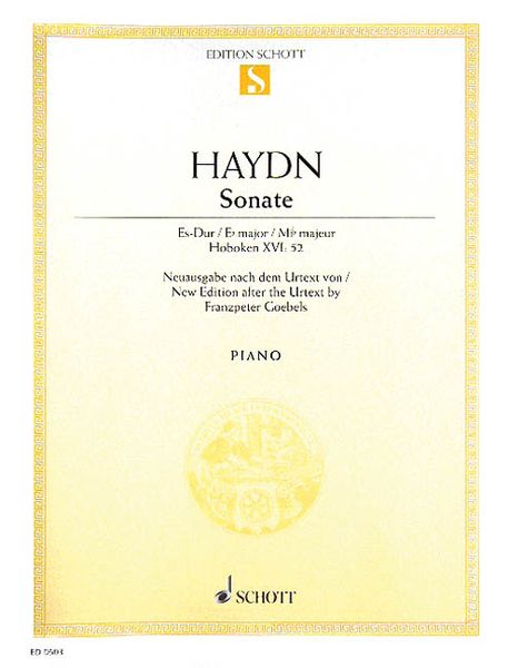 Sonata In E Flat Major, Hob. XVI:52 : For Piano.