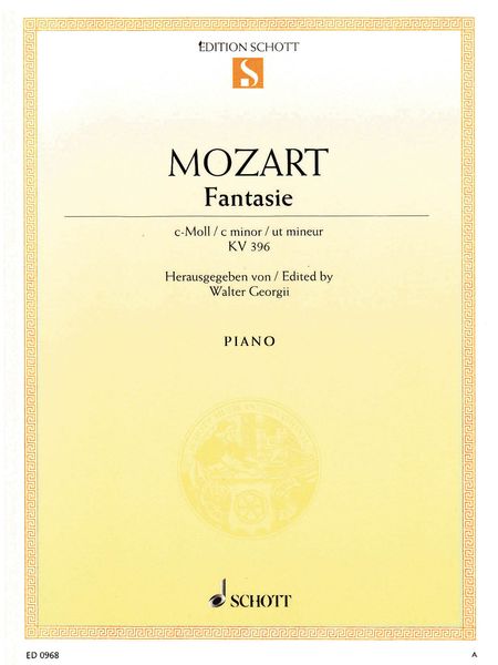 Fantasy No. 19 In C Minor, K. 396 : For Piano.