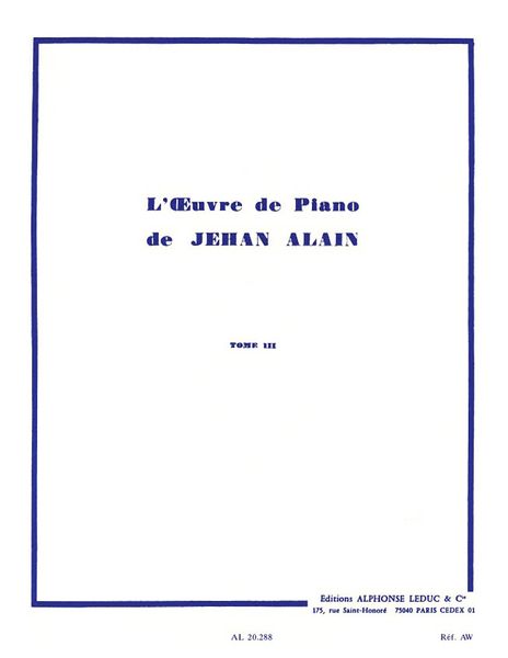 Oeuvre Pour Piano, Vol. 3.