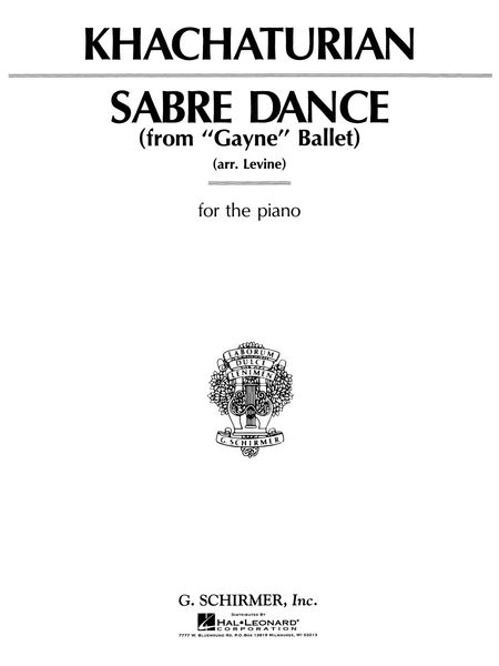 Sabre Dance : For Piano Solo.