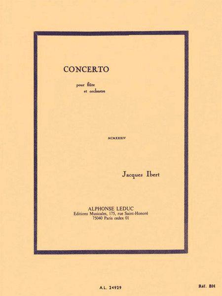 Concerto For Flute : For Flute and Orchestra (1934).