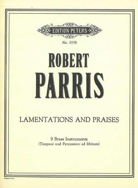 Lamentations and Praises : For 9 Brass Instruments (Percussion Ad Lib.).