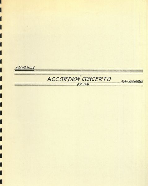 Concerto, Op. 174 : For Accordion and Orchestra - Solo Part For Accordion.