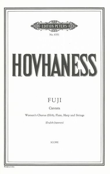 Fuji, Op. 182 : For Female Chorus, Flute, Harp (Or Piano) and Strings.