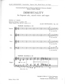 Immortality, Op. 134 : Soprano Solo, SATB Chorus and Organ Or Piano.