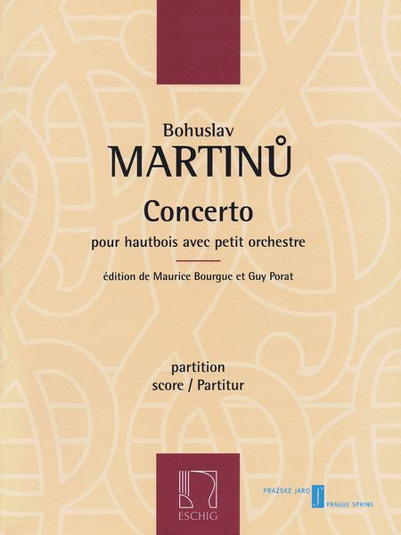 Concerto : For Oboe and Small Orchestra / edited by Maurice Bourgue and Guy Porat.