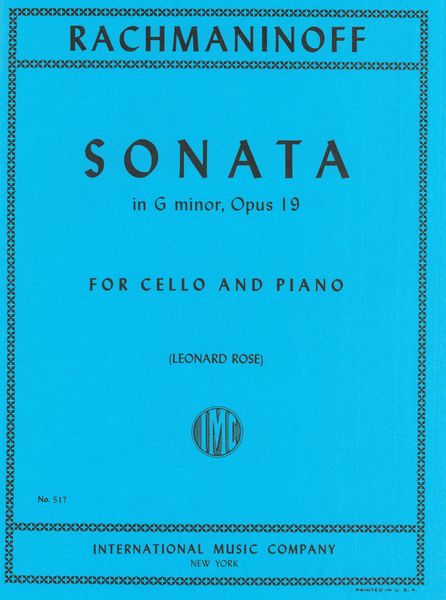 Sonata In G Minor, Op. 19 : For Violoncello and Piano.