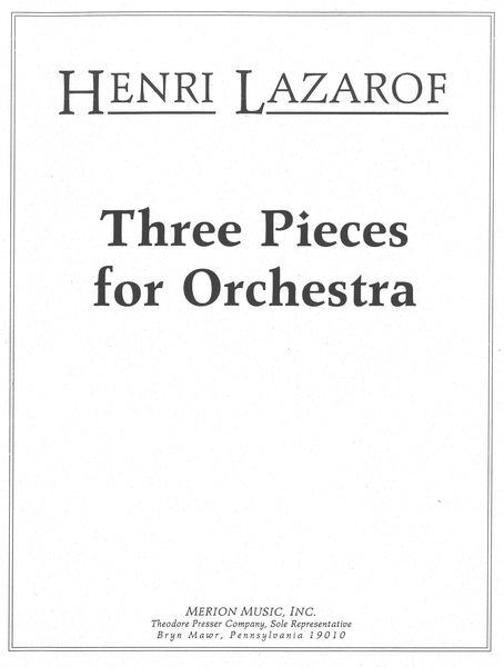 Three Pieces For Orchestra.