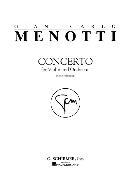 Concerto : For Violin and Orchestra - reduction For Violin and Piano.