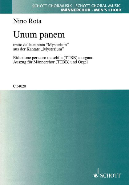 Unum Panem, Tratto Dalla Cantata Mysterium : Riduzione Per Coro Maschile (TTBB) E Organo.