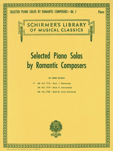 Selected Piano Solos by Romantic Composers, Vol. 1 : Elementary.