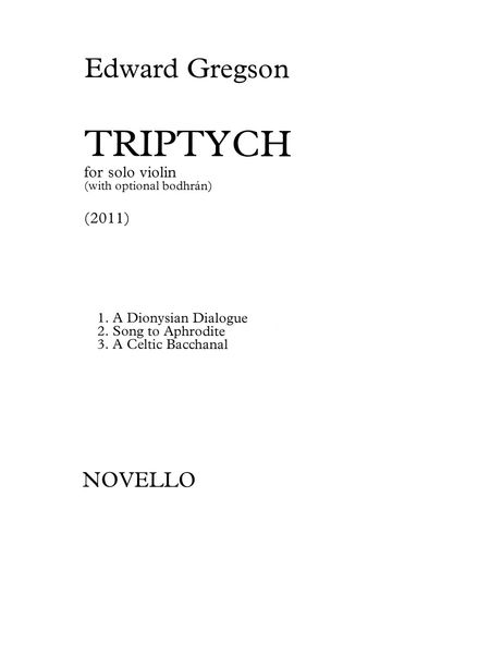 Triptych : For Solo Violin (With Optional Bodhran) (2011).