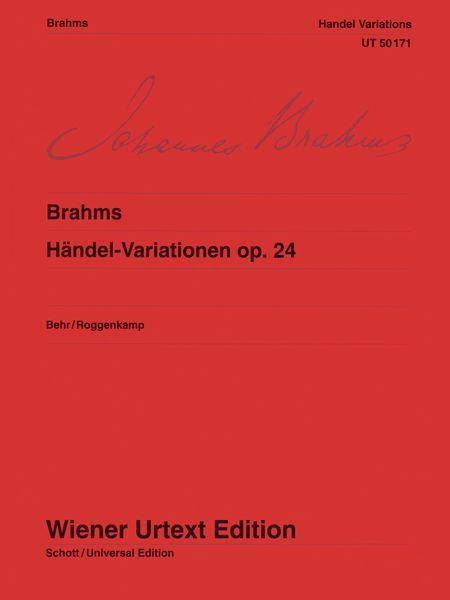 Händel-Variationen, Op. 24 : For Piano / edited by Johannes Behr.