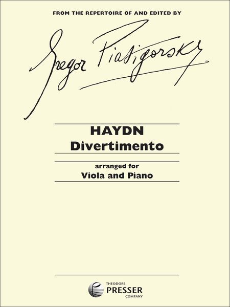 Divertimento In D : For Viola / arranged by Gregor Piatigorsky.