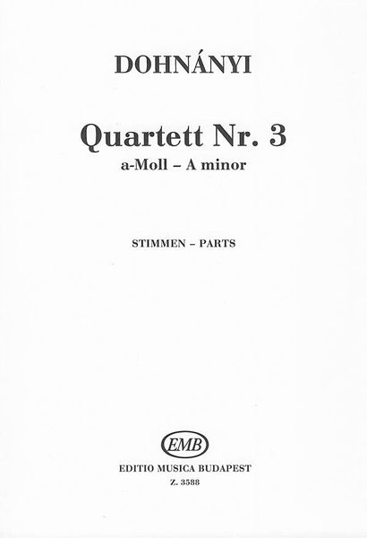 String Quartet No. 3 In A Minor, Op. 33.