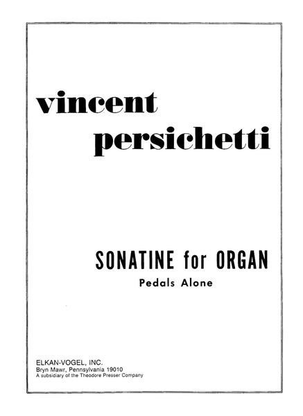 Sonatine For Organ Pedals Alone, Op. 11.