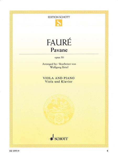 Pavane, Op. 50 : For Viola and Piano / arranged by Wolfgang Birtel.