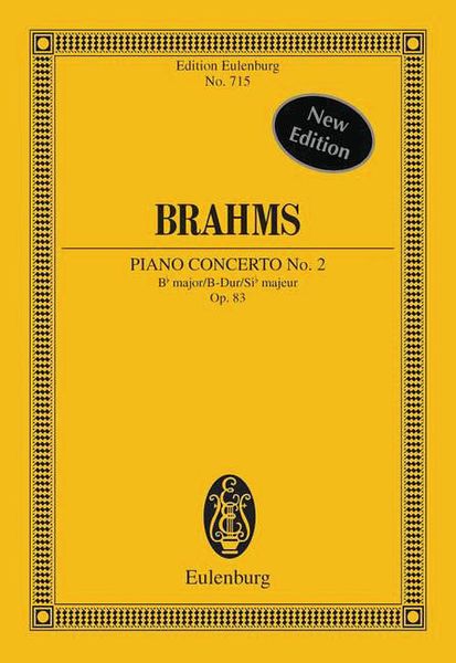 Concerto No. 2 For Piano and Orchestra In B Flat Major, Op. 83 arr. Wilhelm Altmann.