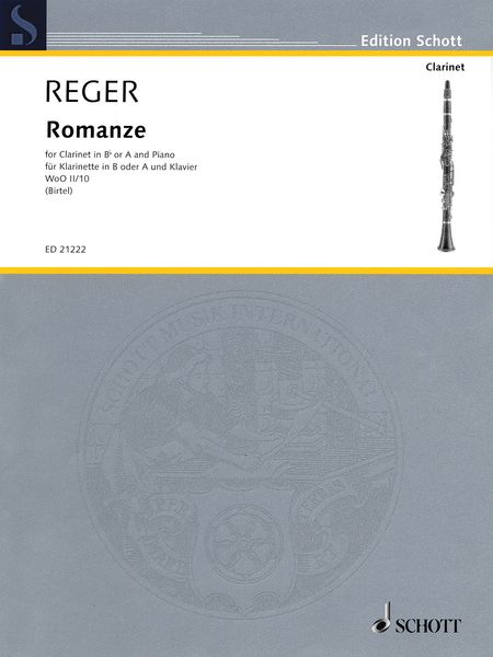 Romanze, WoO II/10 In G Major : For Clarinet In B Flat Or A and Piano / arranged by Wolfgang Birtel.