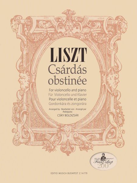 Csárdás Obstinée : For Violoncello and Piano / arranged by Csiky Boldizsar.