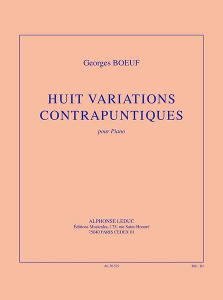 Huit Variations Contrapuntiques : Pour Piano (1984).