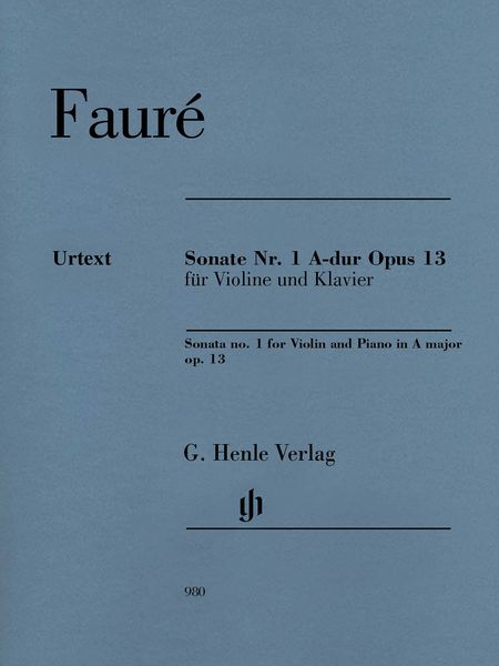 Sonata No. 1 In A Major, Op. 13 : For Violin and Piano / edited by Fabian Kolb.