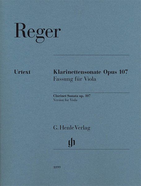 Klarinettensonate, Op. 107 : Fassung Für Viola / edited by Michael Kube.