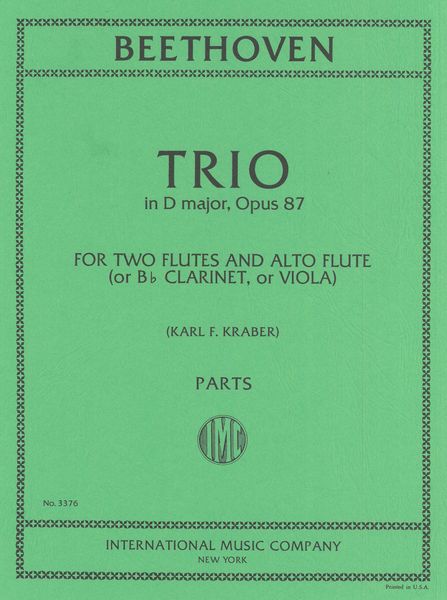 Trio In D Major, Op. 87 : For Two Flutes and Alto Flute (Or Bb Clarinet, Or Viola).