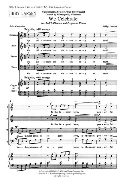 We Celebrate! : For SATB Chorus and Piano.
