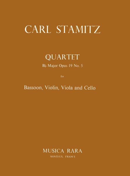 Quartett In B, Op. 19 Nr. 5 : For Bassoon, Violin, Viola and Violoncello / Ed. William Waterhouse.