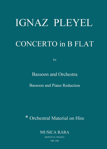 Concerto In B Flat Major, Ben 1096 : For Bassoon and Piano / edited by Robert P. Block.