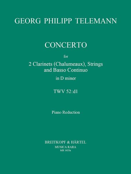 Concerto In D Minor, TWV 52:D1 : For 2 Clarinets and Piano / edited by Hermann Dechant.