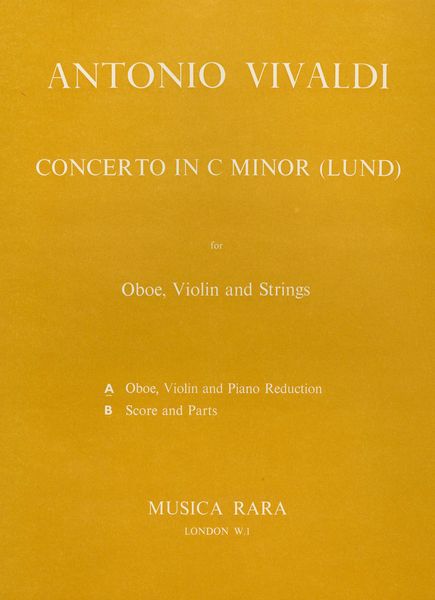 Concerto In C : For Violin, Oboe and Orchestra - Piano reduction.