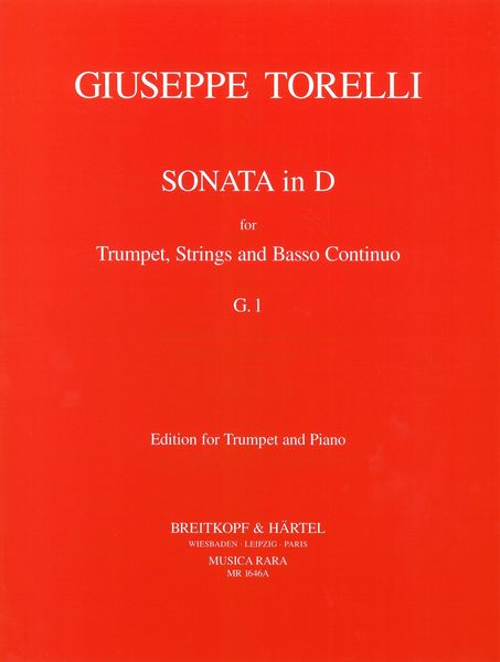 Sonata In D (G1) : For Trumpet and Piano / edited by Robert P. Block and Edward H. Tarr.