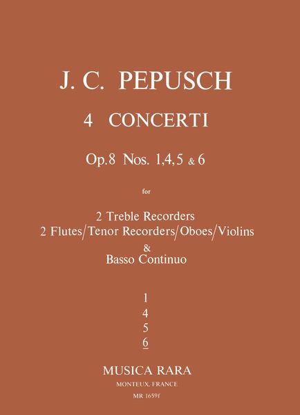 Concerto, Op. 8 No. 6 : For Two Recorders, Two Flutes and Continuo.